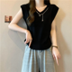 thumbnail image 1 of Camiseta adelgazante con cuello en V para mujer, top de color liso para el verano de 2024, ropa de nuevo estilo que adelgaza tu silueta, 1 of 4