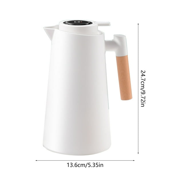Pisexur Batería de cocina Olla de aislamiento inteligente para el hogar con doble revestimiento de vidrio, mango de madera de haya, fuerte conservación del calor, pre para la cocina del hogar