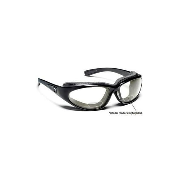 7eye 140540B Bora Sharp View Clear Plus 1.50 Reader Sunglasses- Glossy Black - Medium & Extra Large