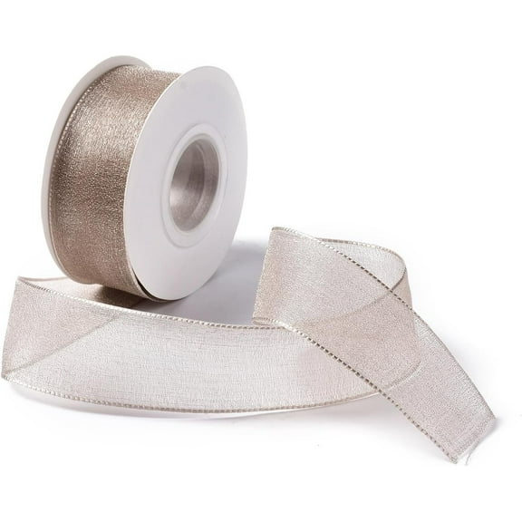 25.5mm 1 Inch Wired Satin Ribbon 45.72m/50 Yards Polyester Frayed Edge Ribbon for Wedding Decorations Bridal Bouquets Gift Wrapping Invitations DIY Crafts Party Decor Solid Color