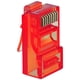 thumbnail image 1 of Conector de Red VentDepot CrystalRed 1 Paquete 1x100 Pzas RJ45 Macho de Paso CAT6 Rojo Traslúcido Plástico y Metal, 1 of 1