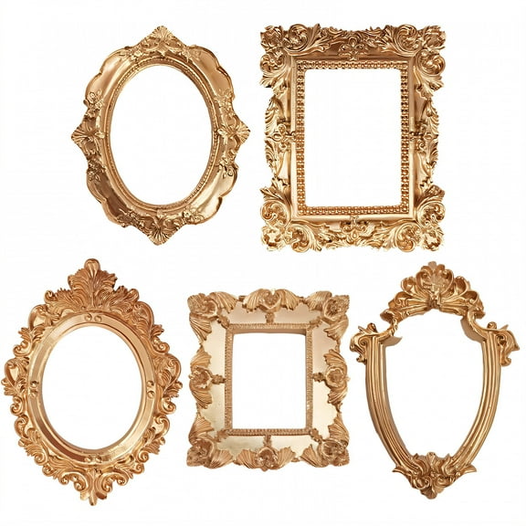 DESIGNICE 5Pcs Vintage Picture Frames,Color Depth Small Picture Frames,Beauty Upgrade Gold Picture Frames,5.91"X3.94"