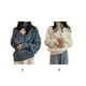 thumbnail image 5 of Jumpingount Suéter de poliéster para mujer, suéter de punto de tamaño libre, reemplazo de invierno, otoño, Vintage, cálido, jersey de manga larga, Prendas para la parte del cuerpo Gris azul Jumpingount AP015867-01, 5 of 6