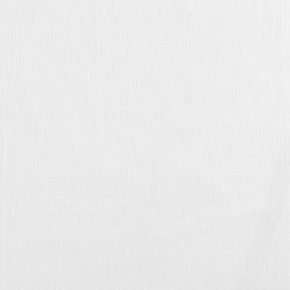 Exclusive Home Belgian Textured Linen Look Jacquard Sheer Rod Pocket Curtain Panel Pair, 50"x96", Winter White