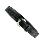 Aker Leather Fancy Stitch Belt, 1-3/4, 40 in, Plain, Black
