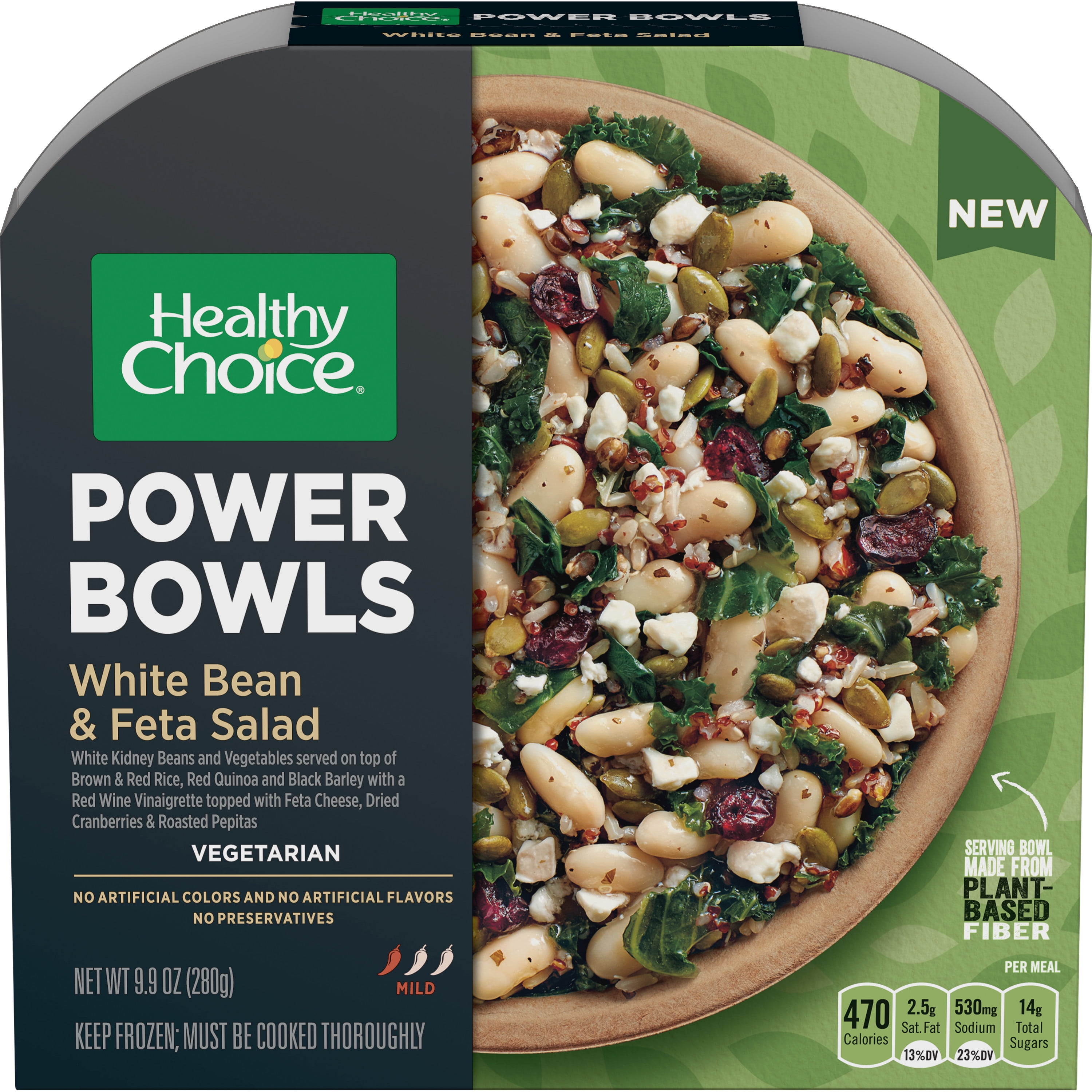 Healthy Choice Power Bowls White Bean Feta Salad Vegetarian Frozen 