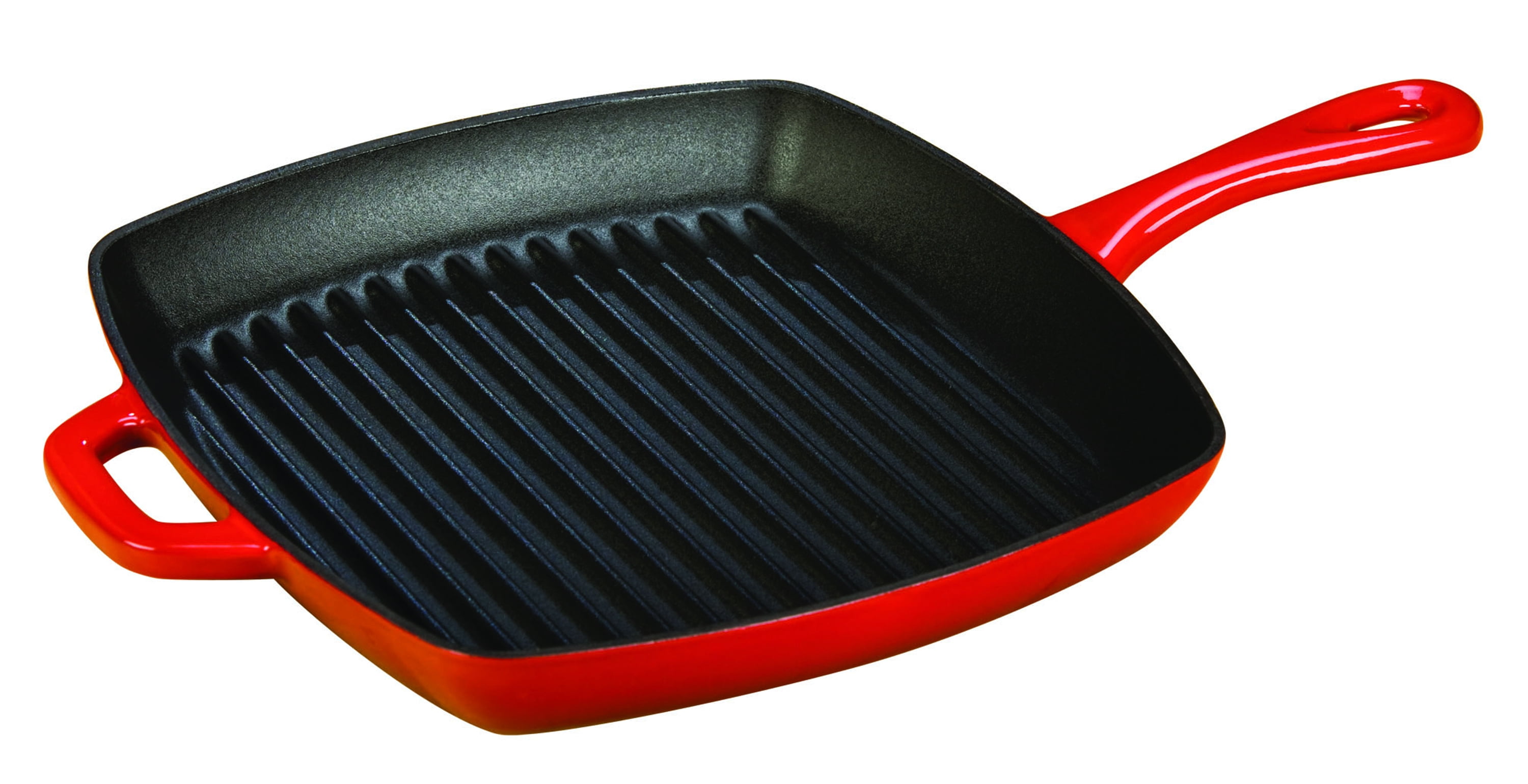 Lodge Cast Iron Enameled Cast Iron Grill Pan, Red