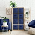 thumbnail image 2 of Sorbus 13 Inch Collapsible Fabric Storage Cubes, 8 Foldable Baskets for Organizing for Closet, Shelves, Clothes, Toys, Books, Navy Blue, 2 of 7