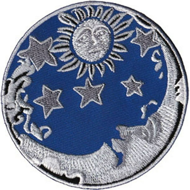 Download Sun And Moon Sun Moon Stars Patch Iron On Sew On Sun And Moon Patch Officially Licensed Pop Culture Artwork 3 2 X 3 25 Embroidered Patch Walmart Com Walmart Com