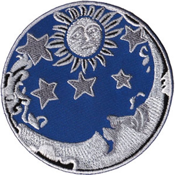 Download Sun And Moon Sun Moon Stars Patch Iron On Sew On Sun And Moon Patch Officially Licensed Pop Culture Artwork 3 2 X 3 25 Embroidered Patch Walmart Com Walmart Com