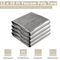 thumbnail image 2 of Yescom 12x16FT 14-Mil Plastic Tarp Waterproof Heavy Duty Tarpaulin Reversible Tear Resistant Furniture Cover Painting Camping, 2 of 10