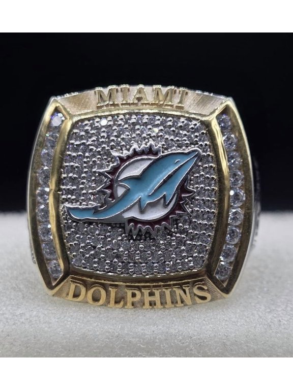 Created #MiamiDolphins Championship Ring, Two Tone 1/2 TCW 925 Sterling Silver Ring