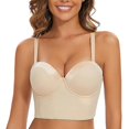thumbnail image 1 of Gibobby Sujetador grande con hebilla lateral delantera para mujer, borde de encaje sin movimiento de anillo de, sueño Brasier mujer busto(Beige,80C), 1 of 5