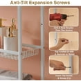 thumbnail image 5 of Over Toilet Bathroom Organizer 33",6-Tier Over The Toilet Storage Cabinet,Over The Toilet Storage Shelf for Restroom,Laundry(White), 5 of 9