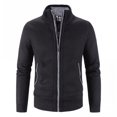 thumbnail image 1 of Suéter de otoño e invierno con relleno de terciopelo de gran tamaño, cárdigan de cuello alto, suéter casual coreano, abrigo para hombre, 1 of 6