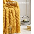 thumbnail image 3 of CREVENT Decorative Soft Spring Summer Fall Throw Blanket ,for Couch Sofa Chair Bed,50''X60'',Mustard Yellow, 3 of 5