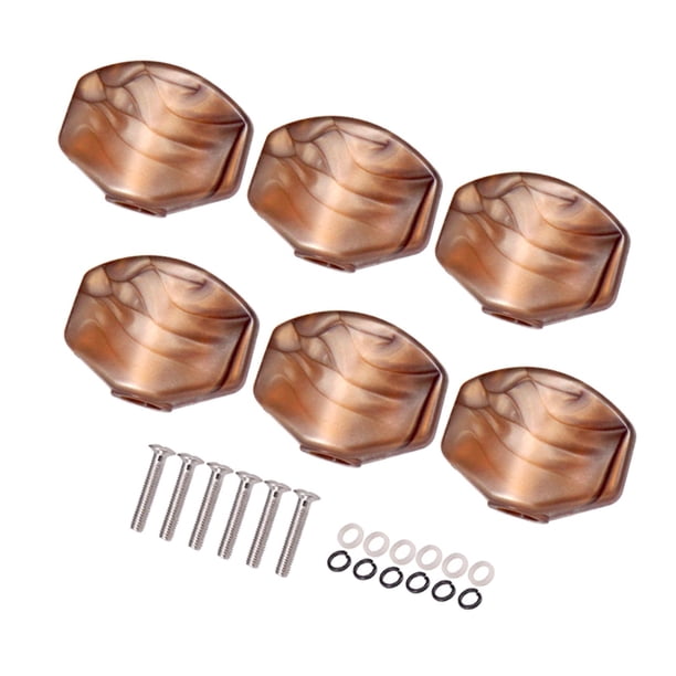 6 uds cabezales de máquina botones mango guitarra afinación clavija piezas de repuesto profesional delicado suave afinación clave botón sombrero para con tornillo negro Hugo Clavija de afinación