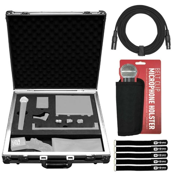 Odyssey FZSHQLXD1 Flight Zone Shure QLXD1 Wireless Mic Bodypack Transmitter System Case with Microphone Belt Holster Package