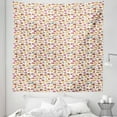 thumbnail image 1 of Dessert Tapestry, Bakery Medley Pattern of Baguettes Tartlets Biscuits Donuts Cookies Swiss Roll Cake, Fabric Wall Hanging Decor for Bedroom Living Room Dorm, 5 Sizes, Multicolor, by Ambesonne, 1 of 1