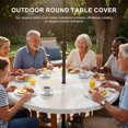 thumbnail image 3 of Round Outdoor Tablecloth with Umbrella Hole and Zipper, Starfish Coastal Tablecloth with Elastic Waterproof, Shell Summer Beach Nautical Ocean Linen Patio Table Covers for 36" - 44" Pool Tables, 3 of 9