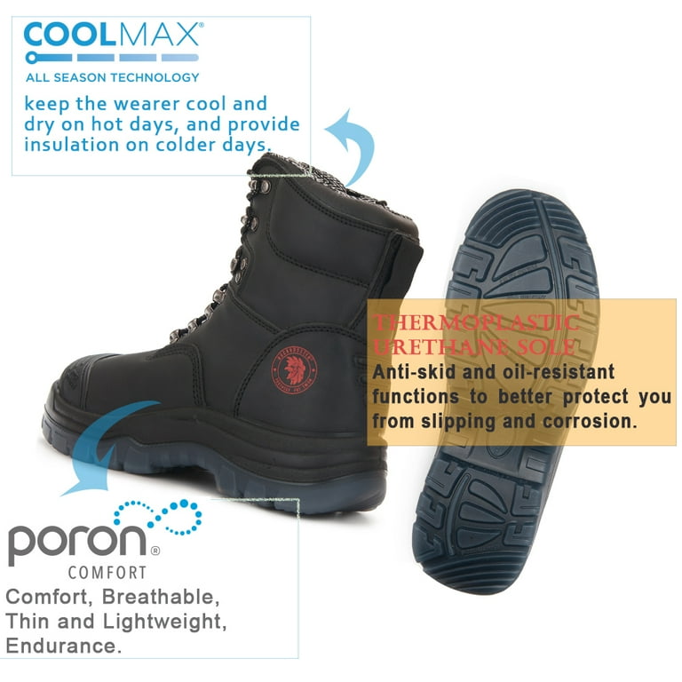 Rock Rooster Footwear ROCKROOSTER Kensington Work Boots for Men 7ykk Zipper Sided, Steel Toe,Slip Resistant Safety Oiled Leather Shoes,Static Rock Rooster Footwear ROCKROOSTER Kensington Work Boots for Men 7ykk Zipper Sided, Steel Toe,Slip Resistant Safety Oiled Leather Shoes,Static