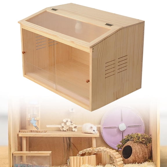 Vaveren Brooder Box for Chicks Wooden Hamster Breeding Box for Duck Hedgehog Gerbils