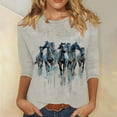 thumbnail image 5 of Womens Horse Racing T-Shirts Plus Size Vintage Retro Graphic Tees Loose Fit Funny Pullover Tops, M, 5 of 5