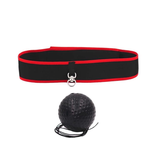 Juego de diadema con pelota de reflejo de boxeo, velocidad de perforación, mejora la coordinación ojo-mano para bola negra
