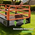 thumbnail image 4 of 1500 lbs Capacity ATV Dump Cart Trailer, Heavy Duty Tow-Behind Hauler with Dual Control Dumping for Garden Use, Orange, 4 of 13