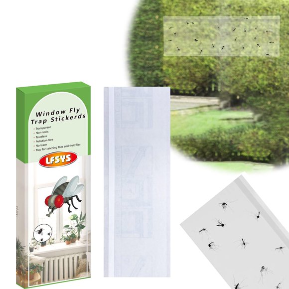 100 Pack Window for Indoors Sticky Strips for Indoors Catcher Clear,1*Fly Sticker (100Pc)