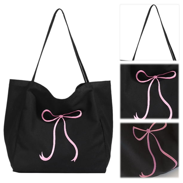 Bolso Elegante Compras Sencillo Mano Con Lazo para Mujer Lona Fiesta Y
