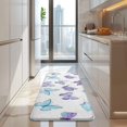 thumbnail image 4 of White Blue Purple Butterfly Pattern Kitchen Rug Mat,Kitchen Runner Rugs Non Skid Washable,Decorative Kitchen Floor Mats for Kitchen,Sink,Laundry,17"x47.2", 4 of 7