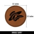 thumbnail image 2 of Plague Doctor Crow Raven Mask with Hat 2.5" Faux Leather Round Engraved Iron-On Patch - Brown, 2 of 6