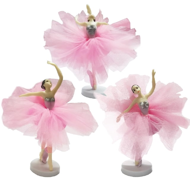 3 cifras de bailarina bailarina para niña, decoración de pastel de bailarina en miniatura, decoración de pastel de bailarina, maceta para manualidades, suministros par