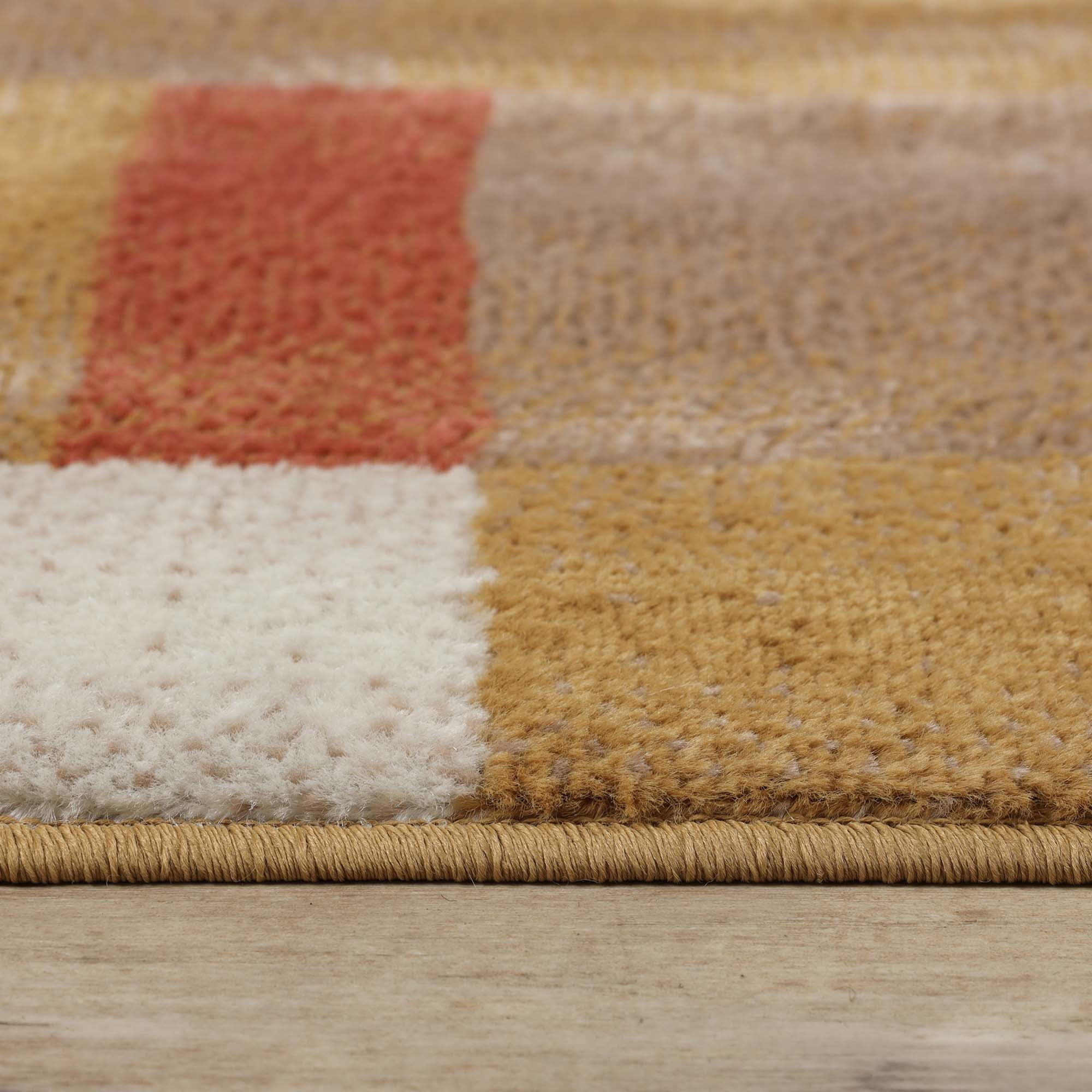 Superior Modern Geometric Fire Retardant and Anti-Static Indoor Area Rug, 5'x8', Ginger
