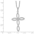 thumbnail image 4 of Auriga Fine Jewelry 925 Sterling Silver Platinum-Plated Diamond Cross Necklace for Women 18", 4 of 7