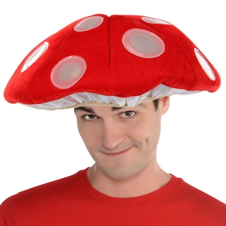 Elope Inc Light-Up Mushroom LumenHat Halloween Costume Accessory for Children or Adults, One Size Fits