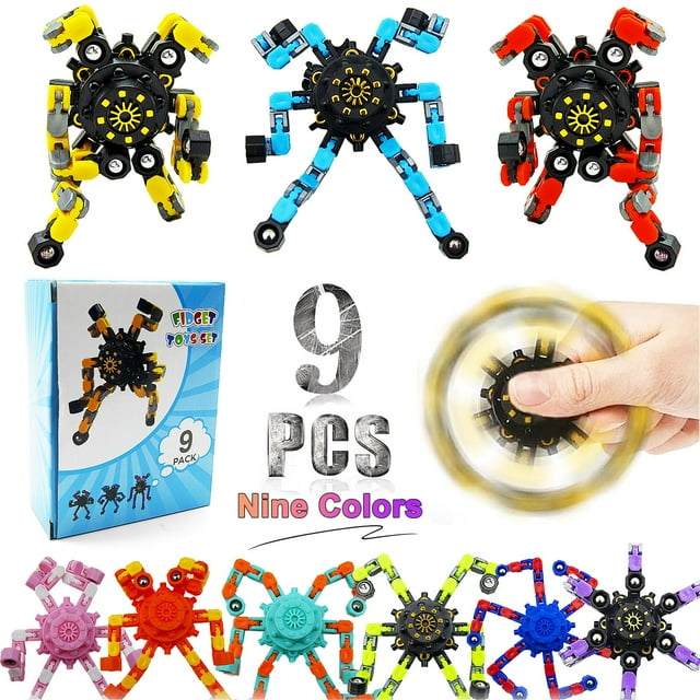 Juguete sensorial divertido y transformable YIZER de Fidget Spinners, 9 unidades