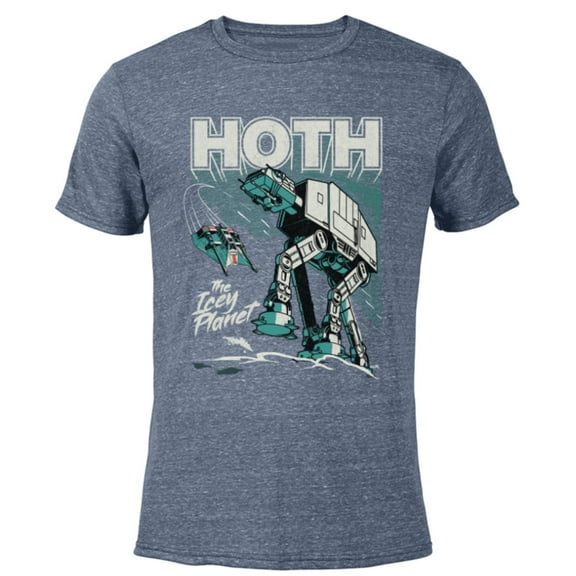 Star Wars Hoth The Ice Planet Retro Comic - Short Sleeve Blended T-Shirt for Adults - Customized-Navy Heather