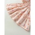 thumbnail image 6 of Arvbitana Toddler Girls Summer Casual Dresses Little Girl Short Puff Sleeve   Floral Dress Baby Kids Ruffle A-line Princess Dress for Party Pageant 1T-6T, 6 of 8