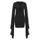 thumbnail image 4 of ICHUANYI Clearance Fashion Women Sexy Long Sleeve Bandage Solid V-Neck(Black, S) ICHUANYI WER2023080908940, 4 of 8