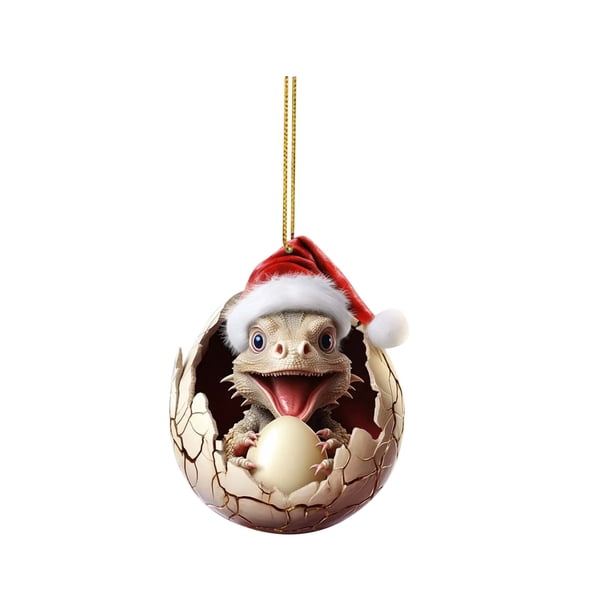 Adornos navideños, adornos navideños, regalos navideños, colgante plano de acrílico, lindo dinosaurio de cartón, bebé, árbol de Navidad, nacimiento de Año Nuevo, decoración del hogar, colgante de dino