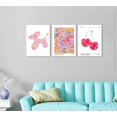 thumbnail image 6 of Pink Preppy Wall Art Framed Set of 3 Trendy Coquette Disco Cherry Posters Retro Guest Check Canvas Prints Poker Painting Positive Quote Pictures Room Decor Aesthetic for Girls Bedroom Dorm 12x16in, 6 of 6