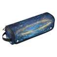thumbnail image 2 of Hair Tool Organizer Bag with Heat Resistant Mat Removable Travel Storage Case for Hot Air Brushes Curling Irons Magical Night Sky with Fish, 2 of 8