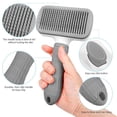 thumbnail image 4 of Dog & Cat Brush, Self Cleaning Slicker Brush for Pets, Upgraded Dog Brush for Shedding Massaging and Grooming, Removes Loose Undercoat & Portable Comb for Long Short Haired Dogs(Grey), 4 of 6