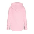 thumbnail image 3 of UAMVSH Men's Cotton Linen Hoodie Soft Long Sleeve Beach Hooded Tops with Drawstring Lightweight Casual Button down Shirts(Small,Pink 1), 3 of 5