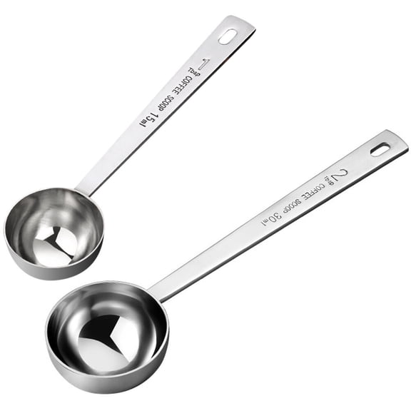 2pcs Stainless Steel Measuring Spoon Coffee Scoop Baking Powder Measuring Spoon