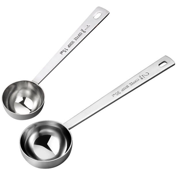 Cuchara medidora de acero inoxidable, 2 uds., cuchara para café en grano, suministros de cocina