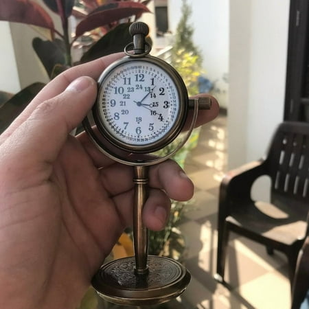 Engraved Antique Office Desk Clock, Brass Clock, personalized western wedding gift , 30th wedding anniversary gift