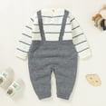 thumbnail image 2 of Generic Boys Knitted Outwear for Baby Baby Girls Boys Cotton Long Sleeve Striped Knitted Sweater Romper Jumpsuit Outfits Clothes, 2 of 4
